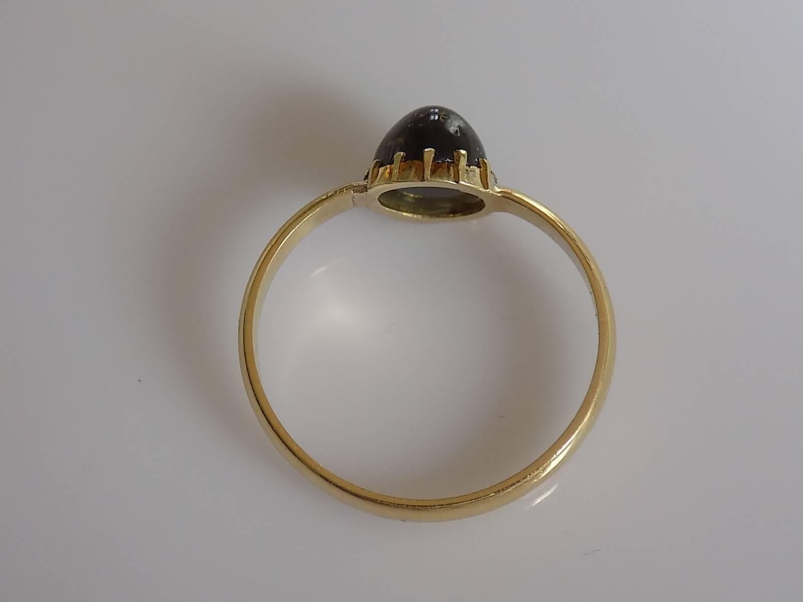 Women's 18K Victorian Gold Crysoberyl Cat`s Eye Ring