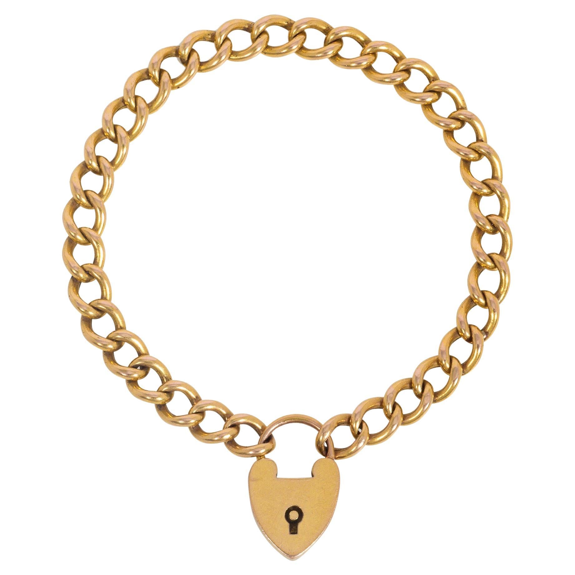 Gold Heart Link Bracelet at 1stDibs heart link bracelets