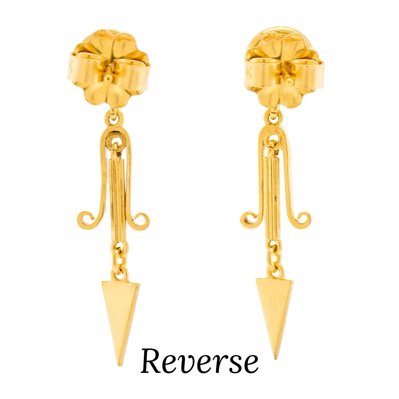 Victorian Gold Dangle Earrings 3