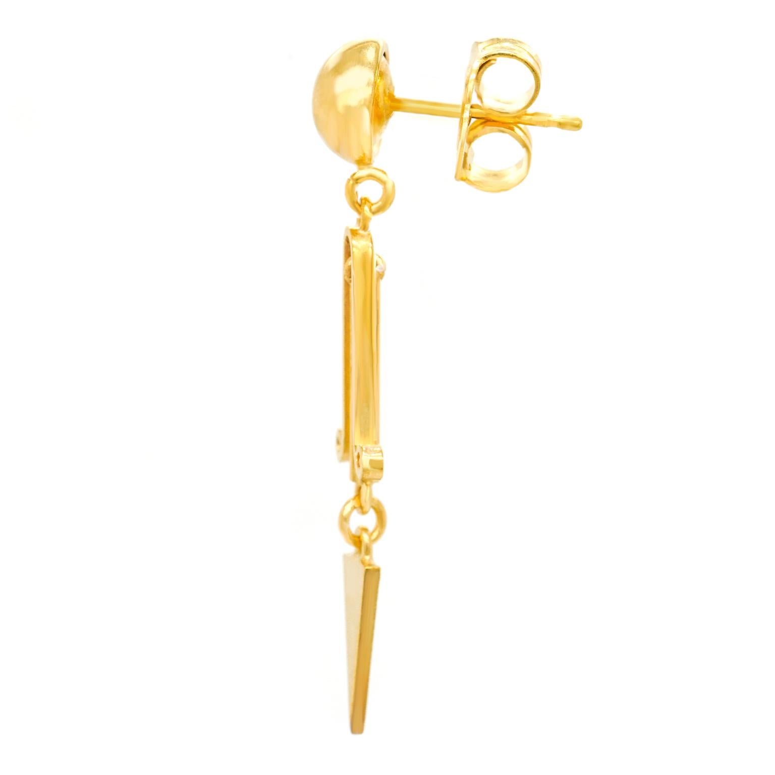 Victorian Gold Dangle Earrings 4