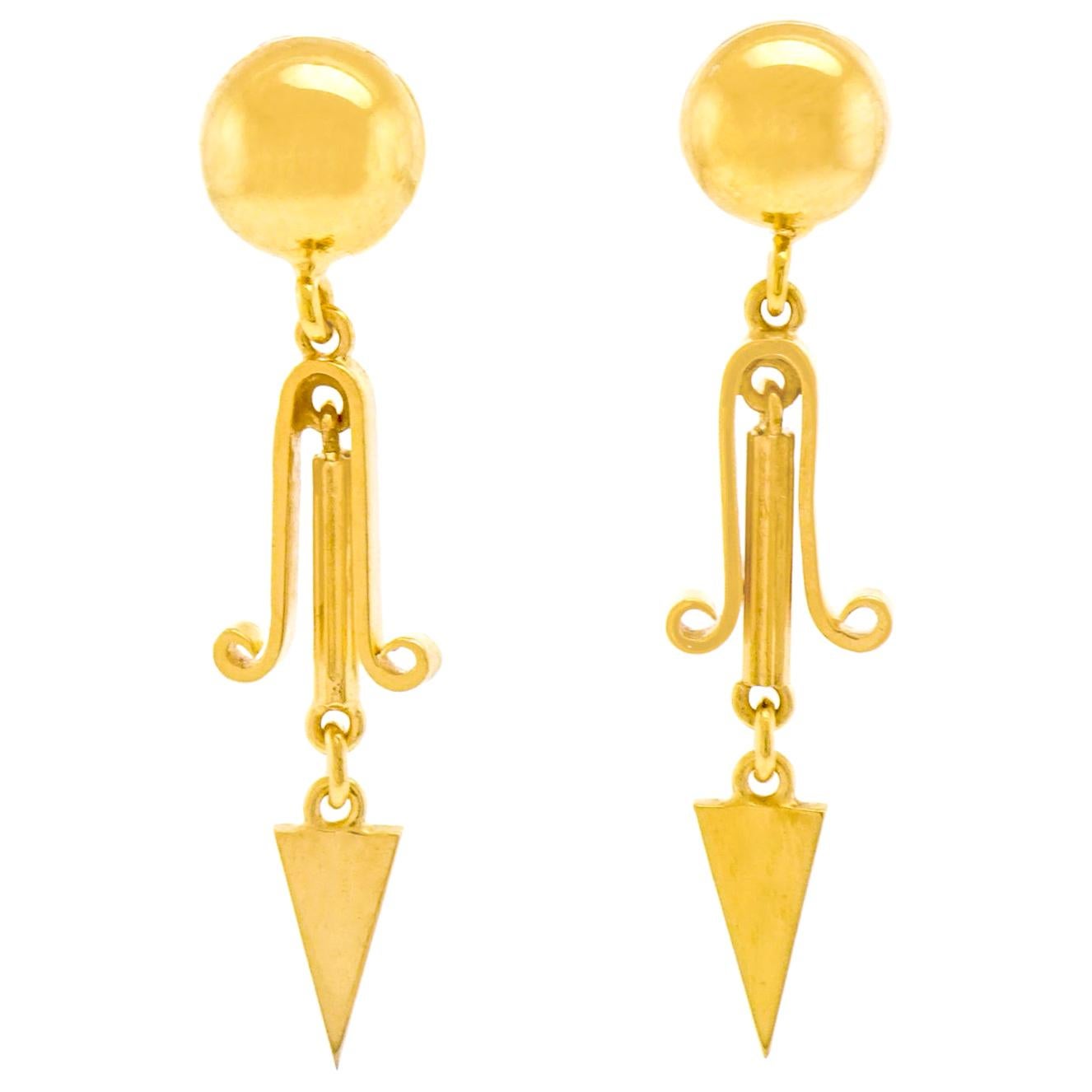 Victorian Gold Dangle Earrings