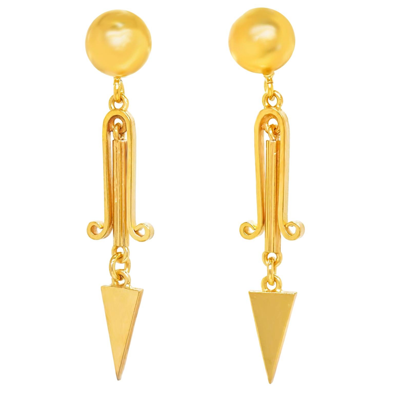 Victorian Gold Dangle Earrings