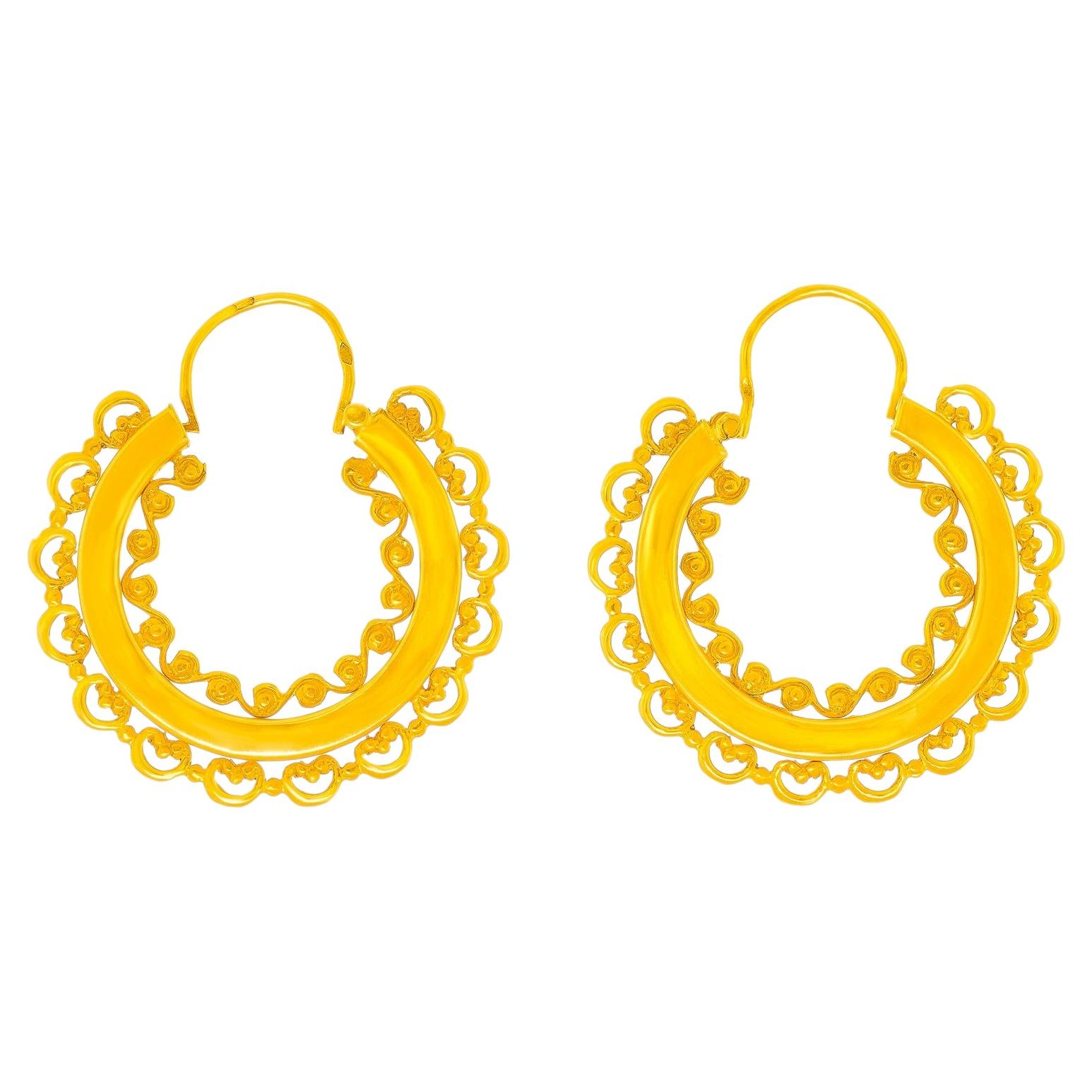 Victorian Gold Earrings French For Sale