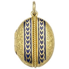 Victorian Gold Enamel Locket Victorian Gold Enamel Locket