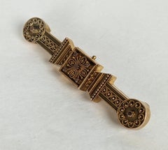 Victorian Gold Etruscan Bar Pin