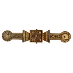 Victorian Gold Etruscan Bar Pin