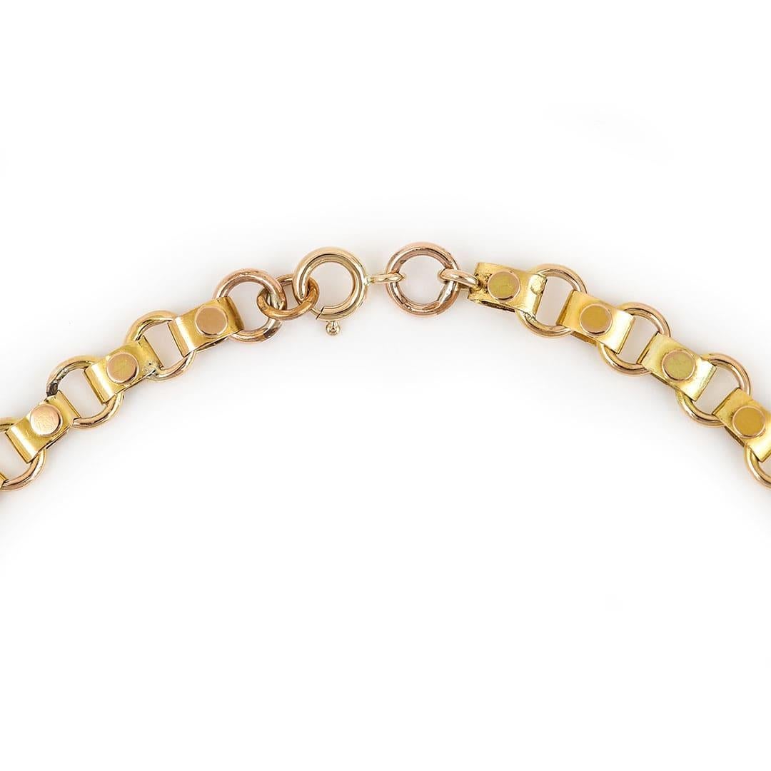 Victorian Gold Fancy Book Link Necklace, Circa 1880 In Good Condition In Lancashire, Oldham