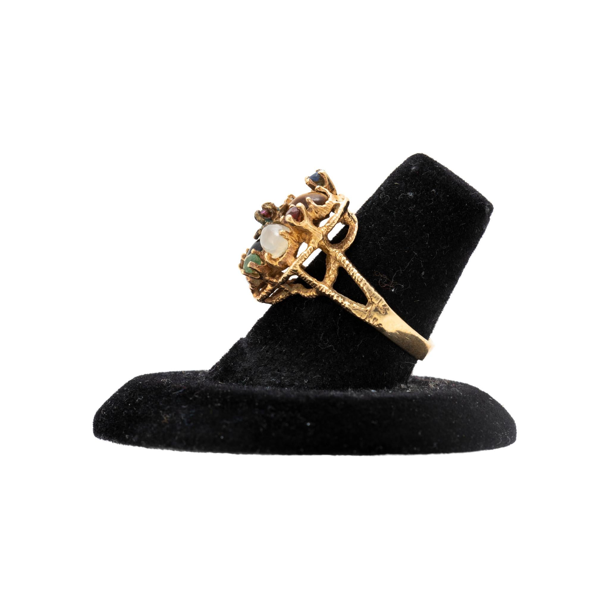 Viktorianischer Gold-Filigran-Ring (Rundschliff) im Angebot