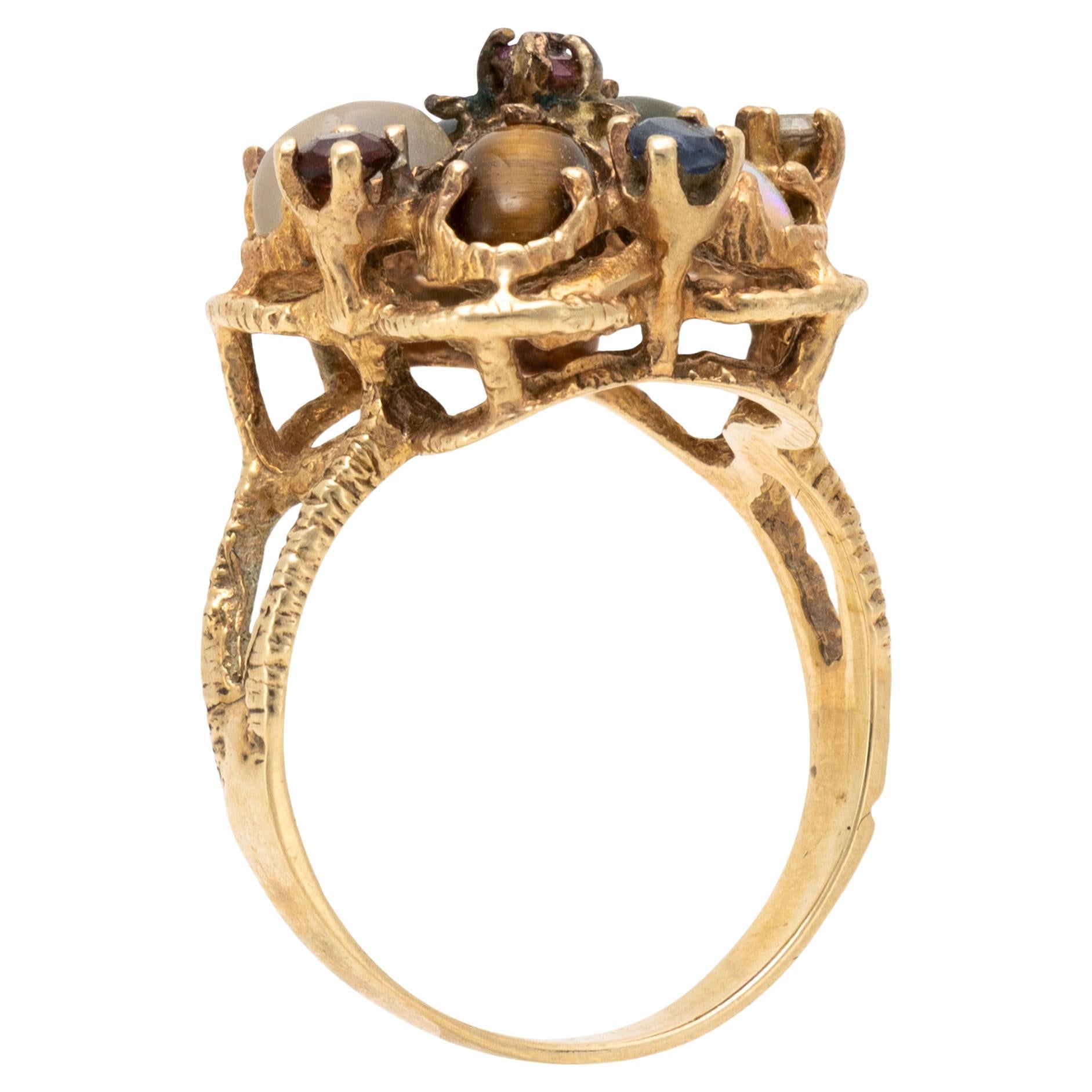 Viktorianischer Gold-Filigran-Ring im Angebot