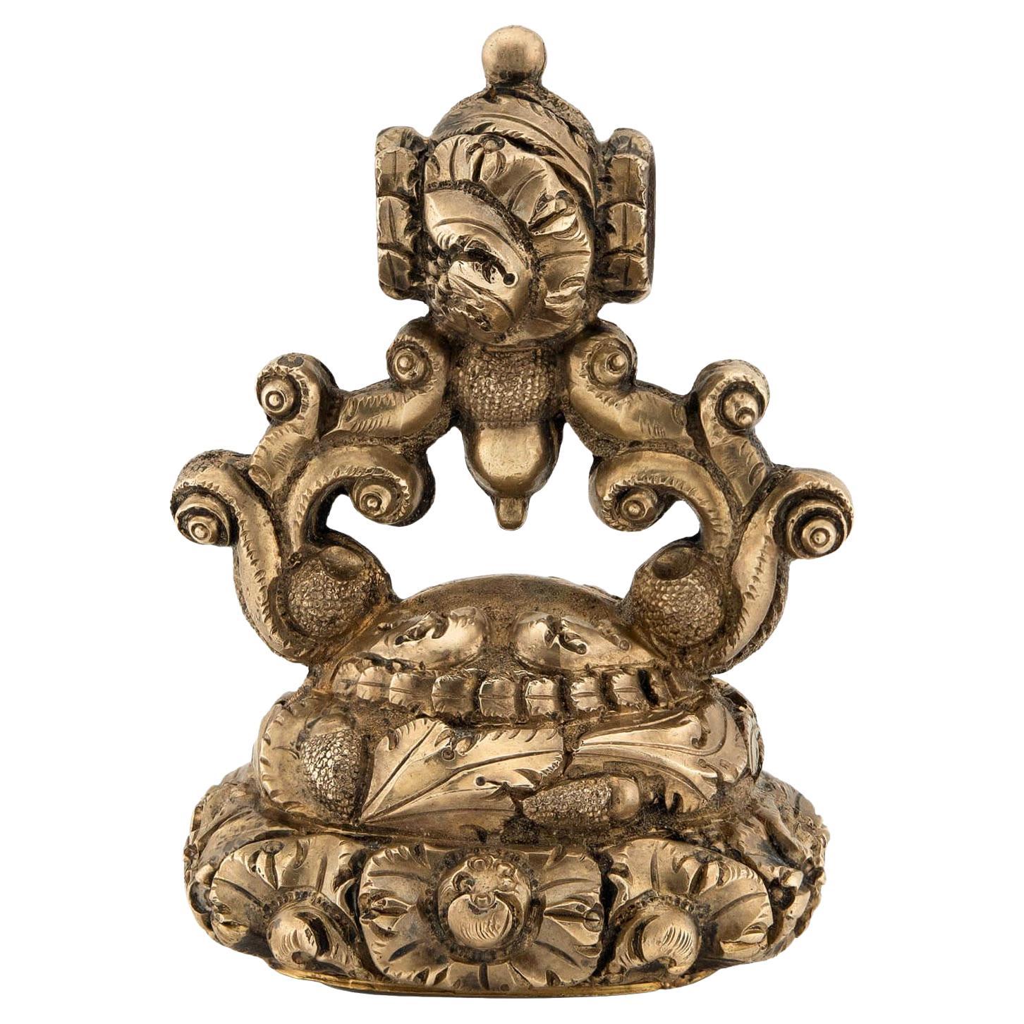 Ciondolo vittoriano in agata riempito d'oro