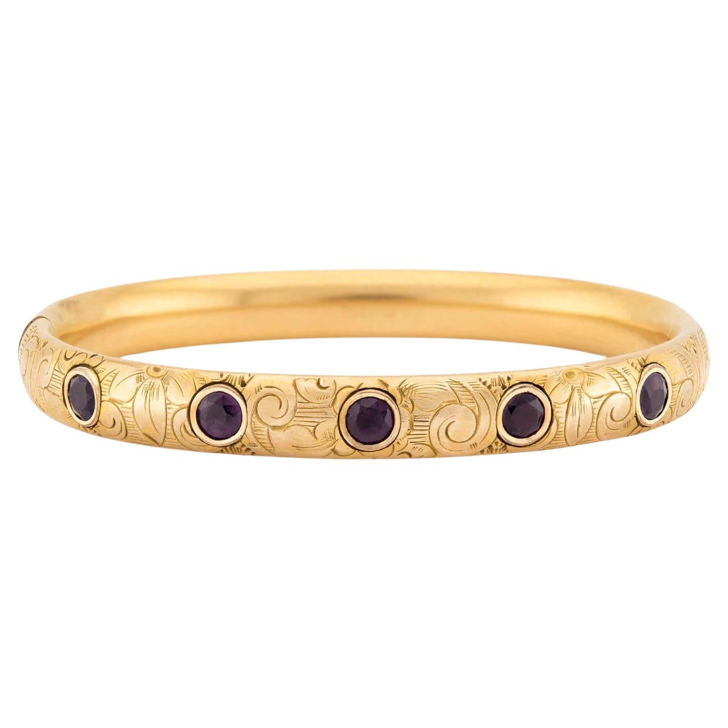 Victorian Gold-Filled "Amethyst" Bangle