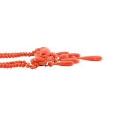 Victorian Gold-Filled Coral Festoon Necklace