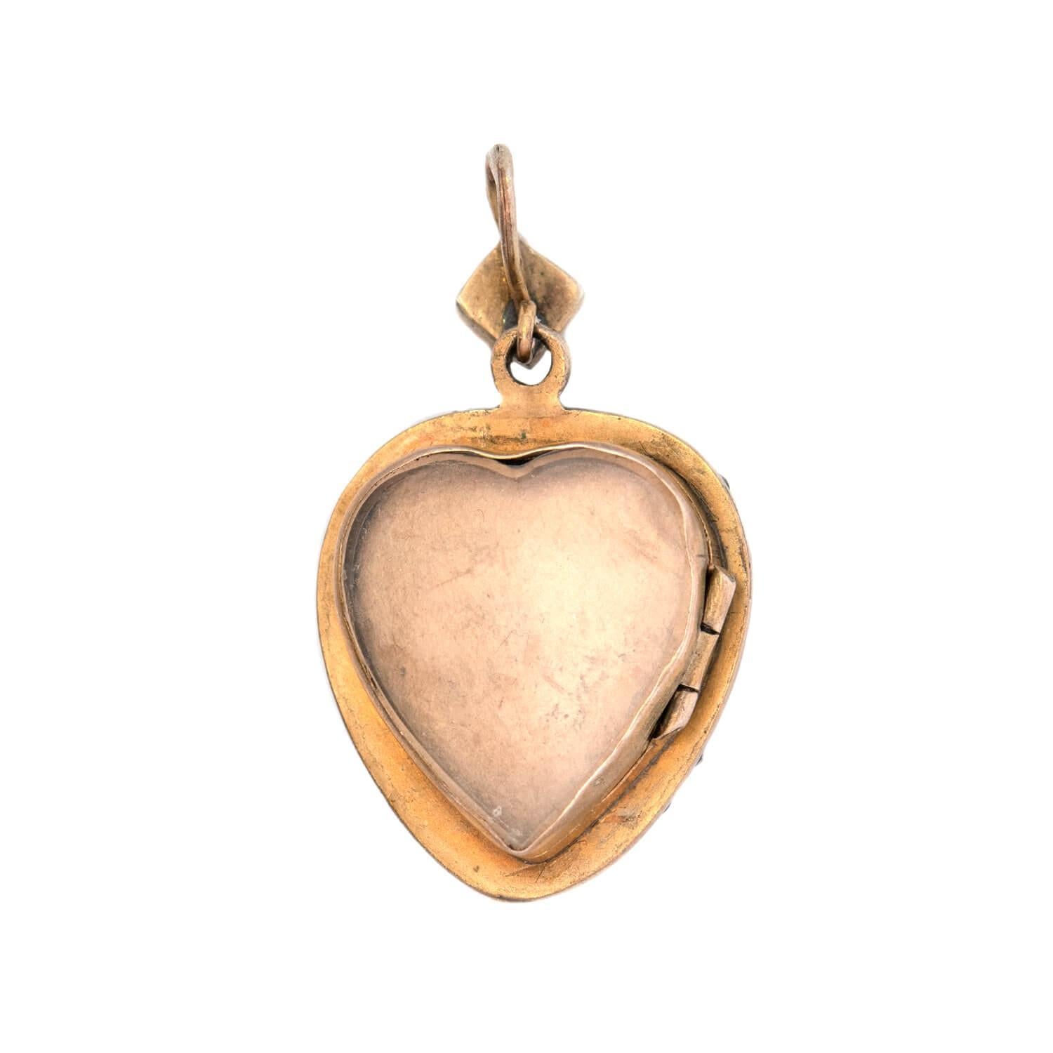 Victorian Gold Filled Garnet Heart Locket In Good Condition For Sale In Narberth, PA