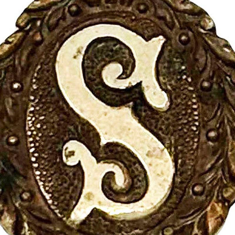 Late Victorian Victorian Gold Filled on Silver Intial 