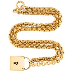 Victorian Gold Filled Padlock Pendant Necklace