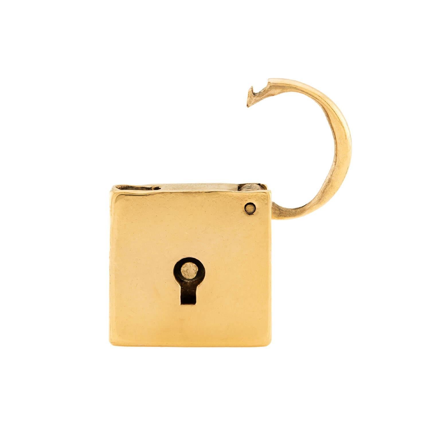 Viktorianische Gold gefüllte Padlock-Halskette mit Anhänger im Angebot 1