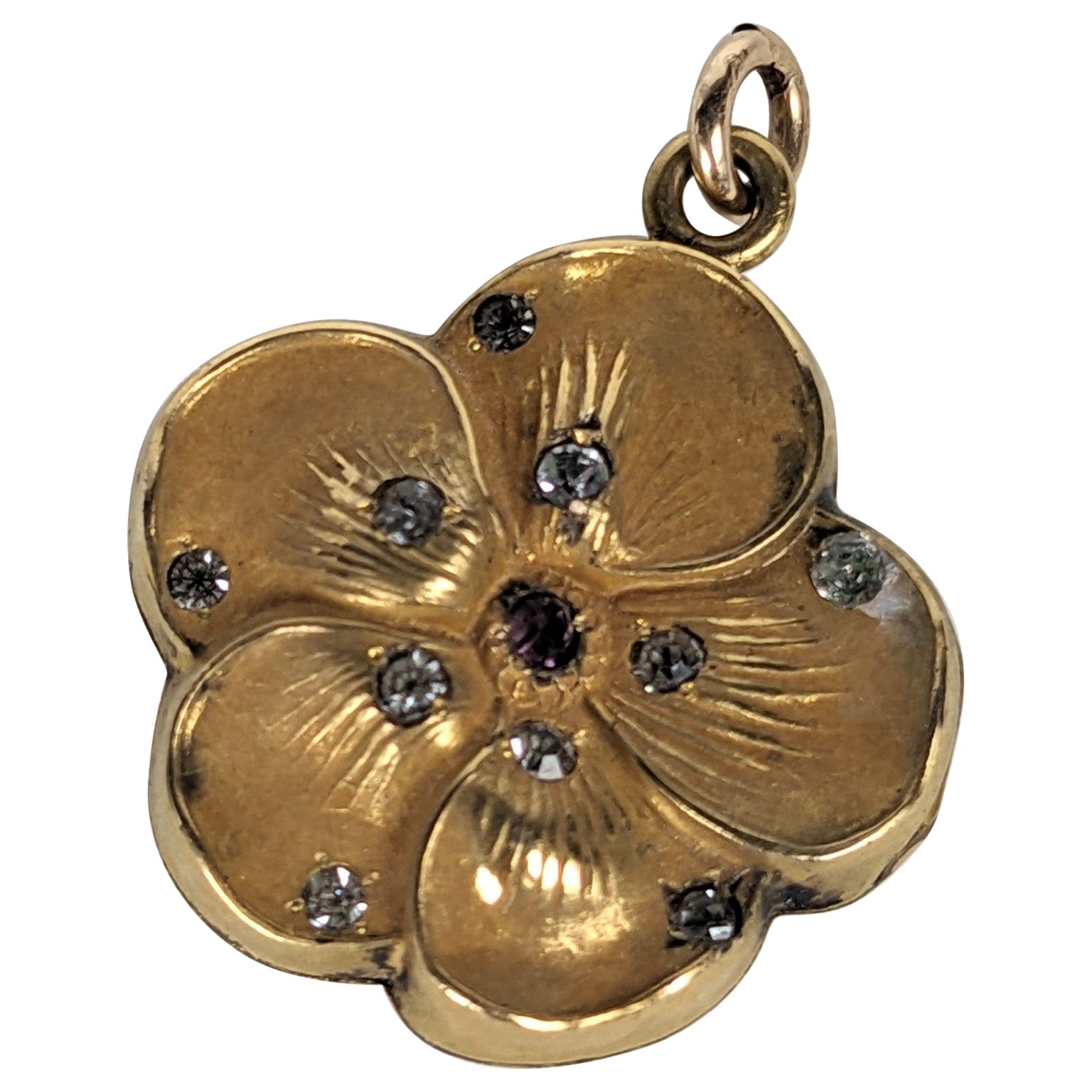 Victorian Gold Filled Pansy Locket