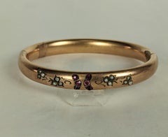 Victorian Gold Filled Paste Set Bangle