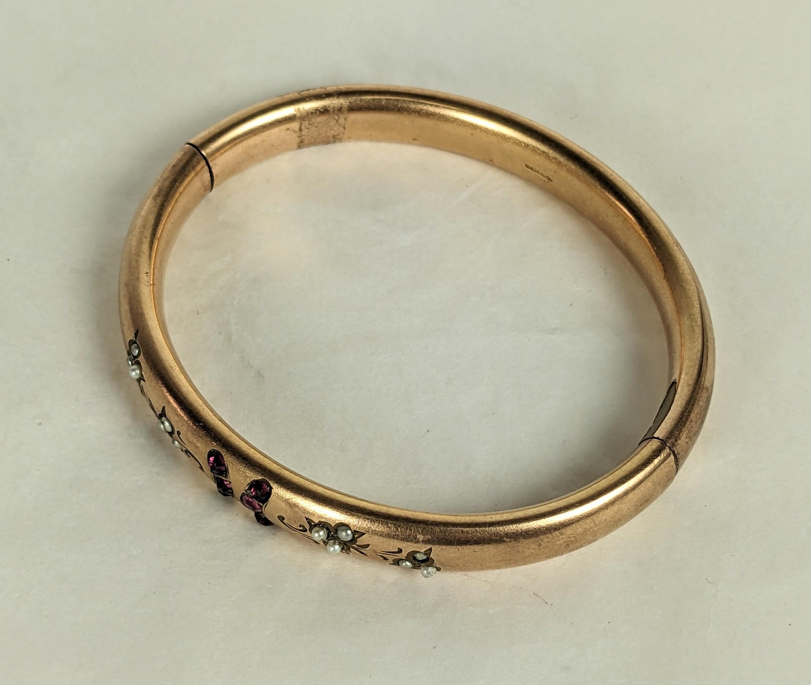Victorien tardif Bracelet victorien en pâte remplie d'or en vente