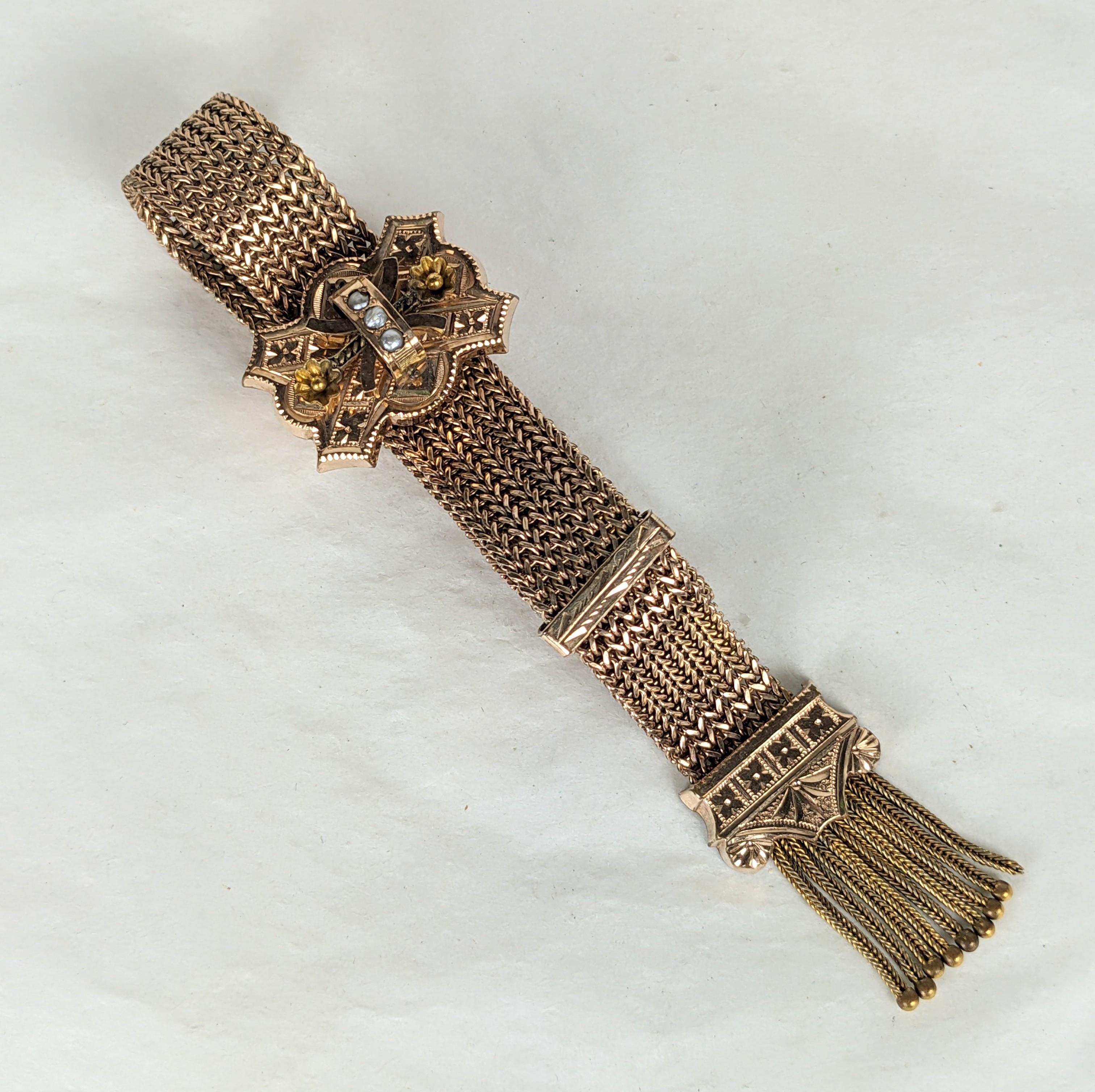 Viktorianisches goldgefülltes Slide-Armband im Angebot 2