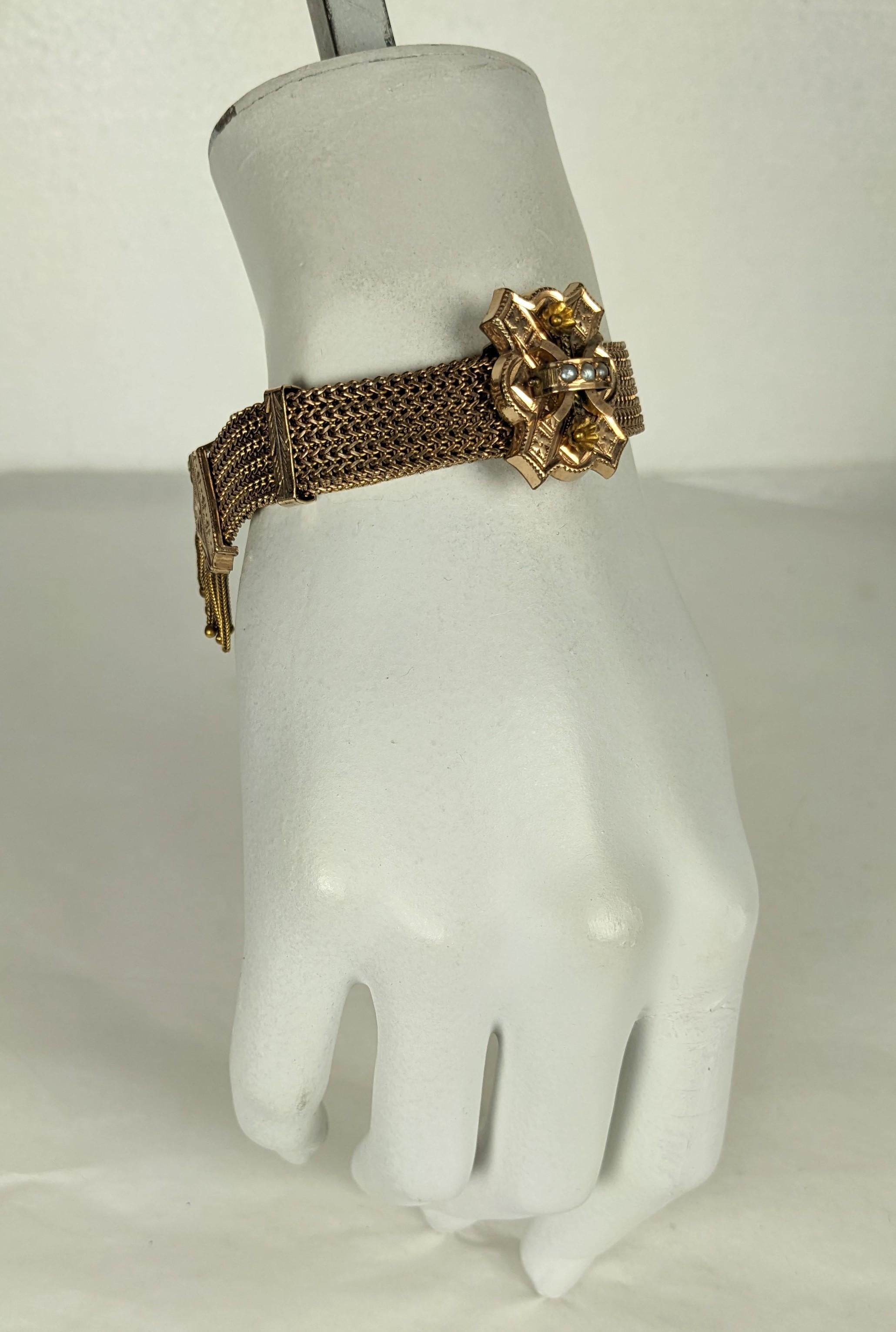 Victorian Gold Filled Slide Bracelet For Sale 3
