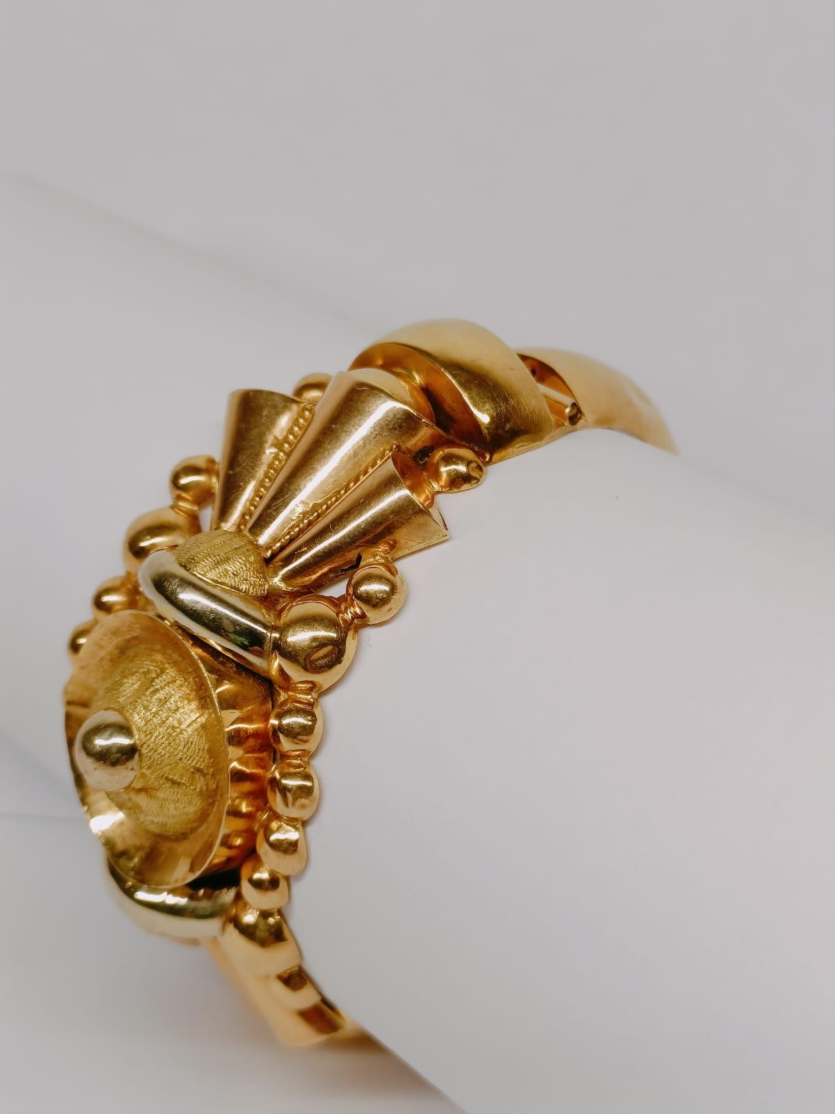 Victorian Gold French Oriental Bangle Bracelet 18 Karat For Sale 7