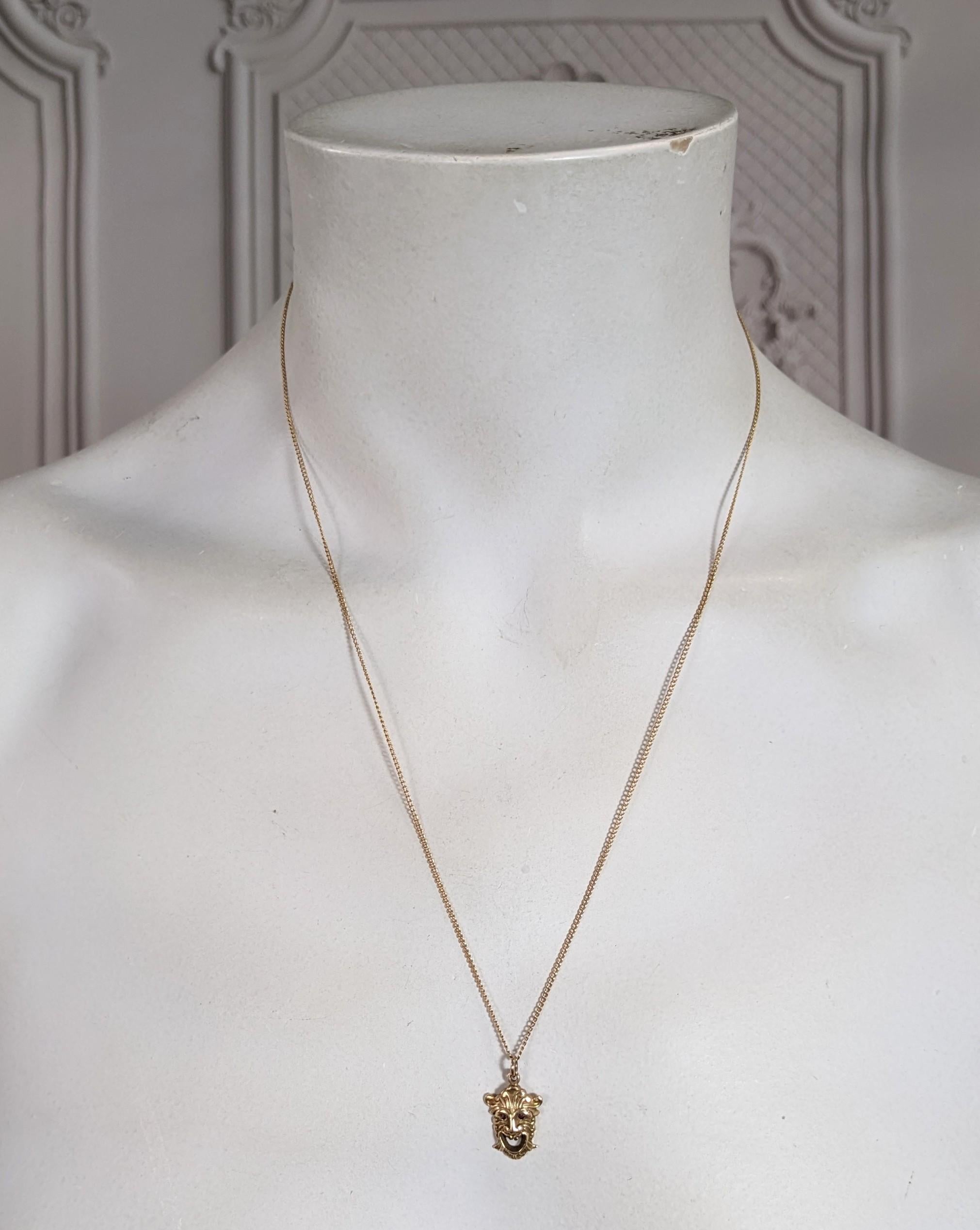 Victorian Gold Gargoyle Pendant For Sale 1