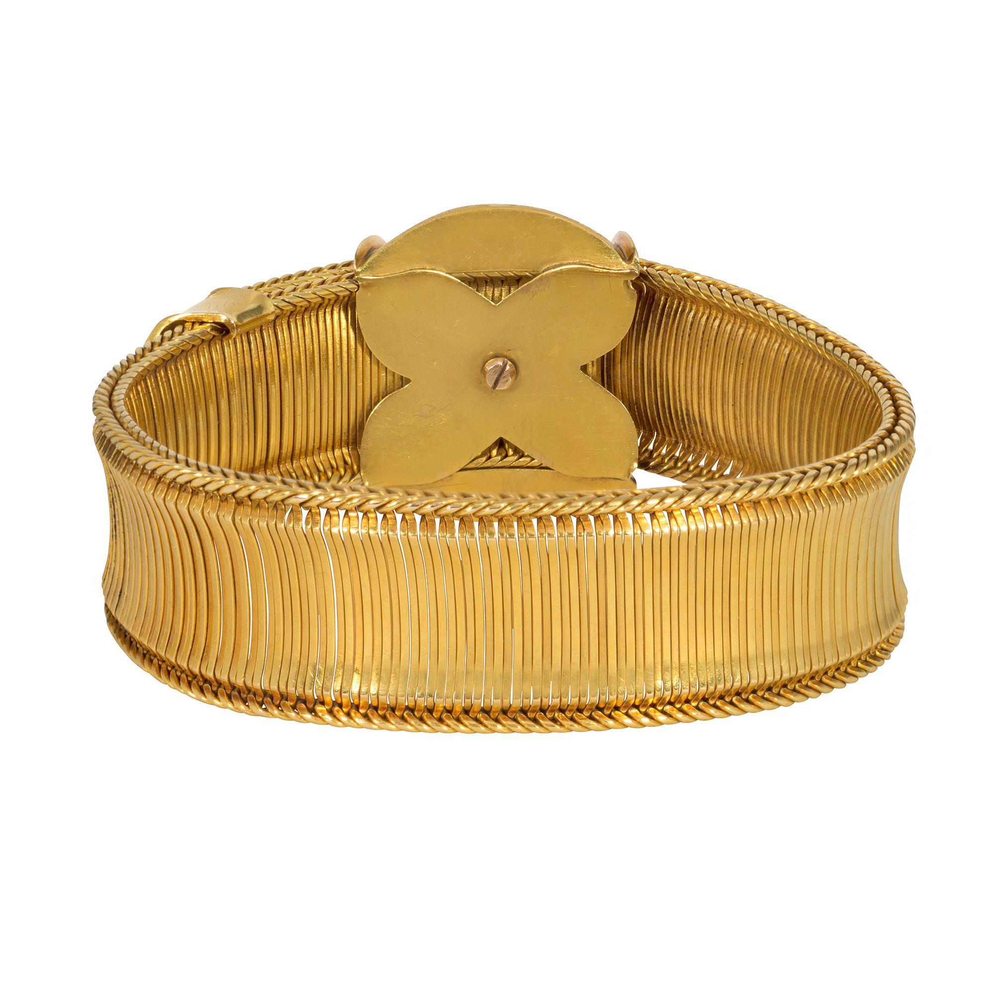 Viktorianisches Slide-Armband aus Gold, Granat und Diamanten im Sternschliff mit Gürtelriemen (Alteuropäischer Brillantschliff) im Angebot