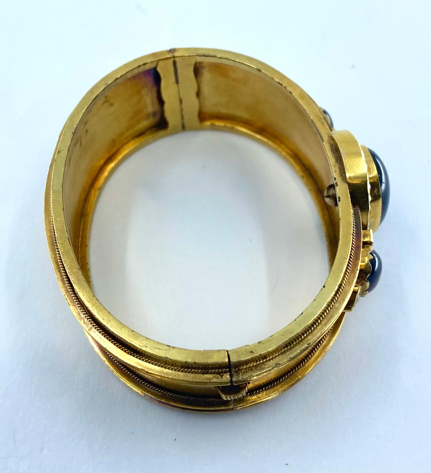Victorian Gold Garnet Pearl Bracelet 1