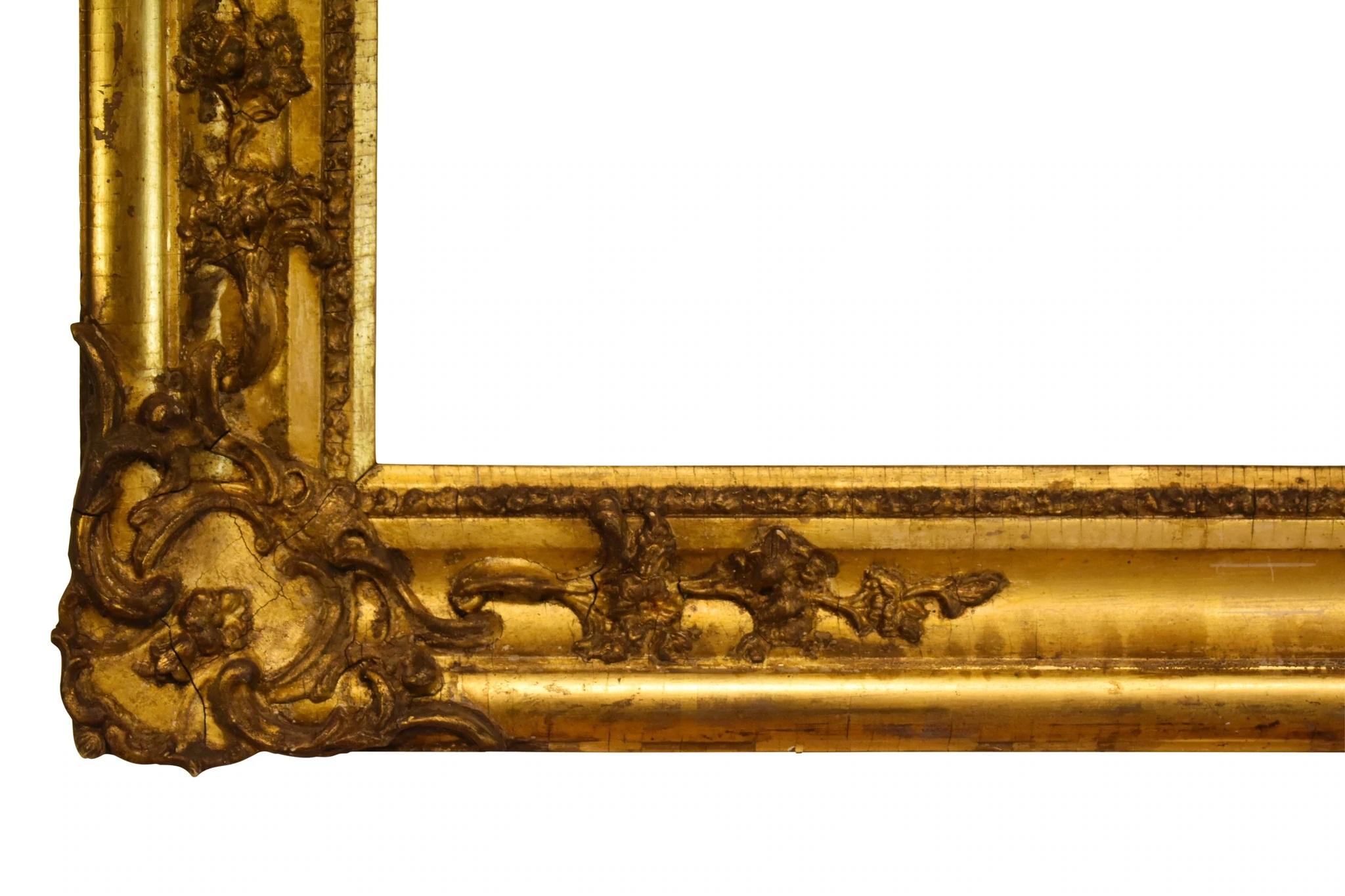 Victorian Gold Leaf Picture Frame, American or English , circa 1840..

Rabbet Dimensions: 23
