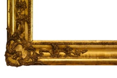23x27 inch Victorian Gold Leaf Picture Frame circa 1840