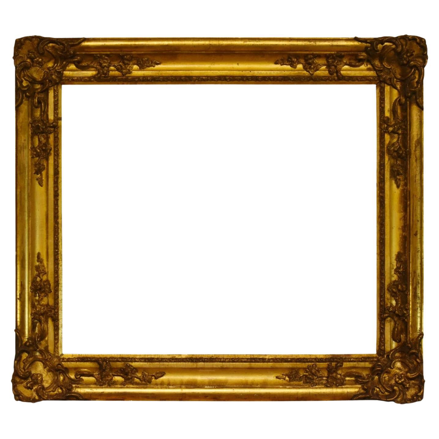 23x27 inch Victorian Gold Leaf Picture Frame circa 1840