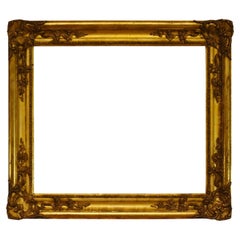Antique 23x27 inch Victorian Gold Leaf Picture Frame circa 1840