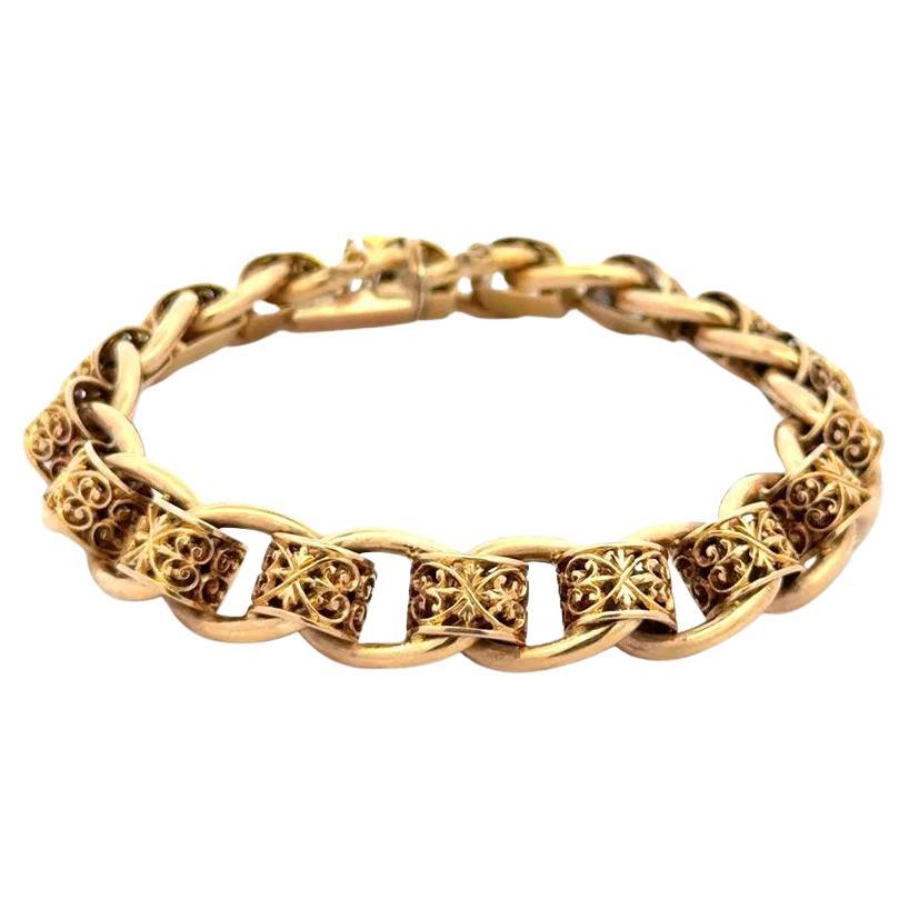 Victorian Gold Link Handmade Antique Bracelet