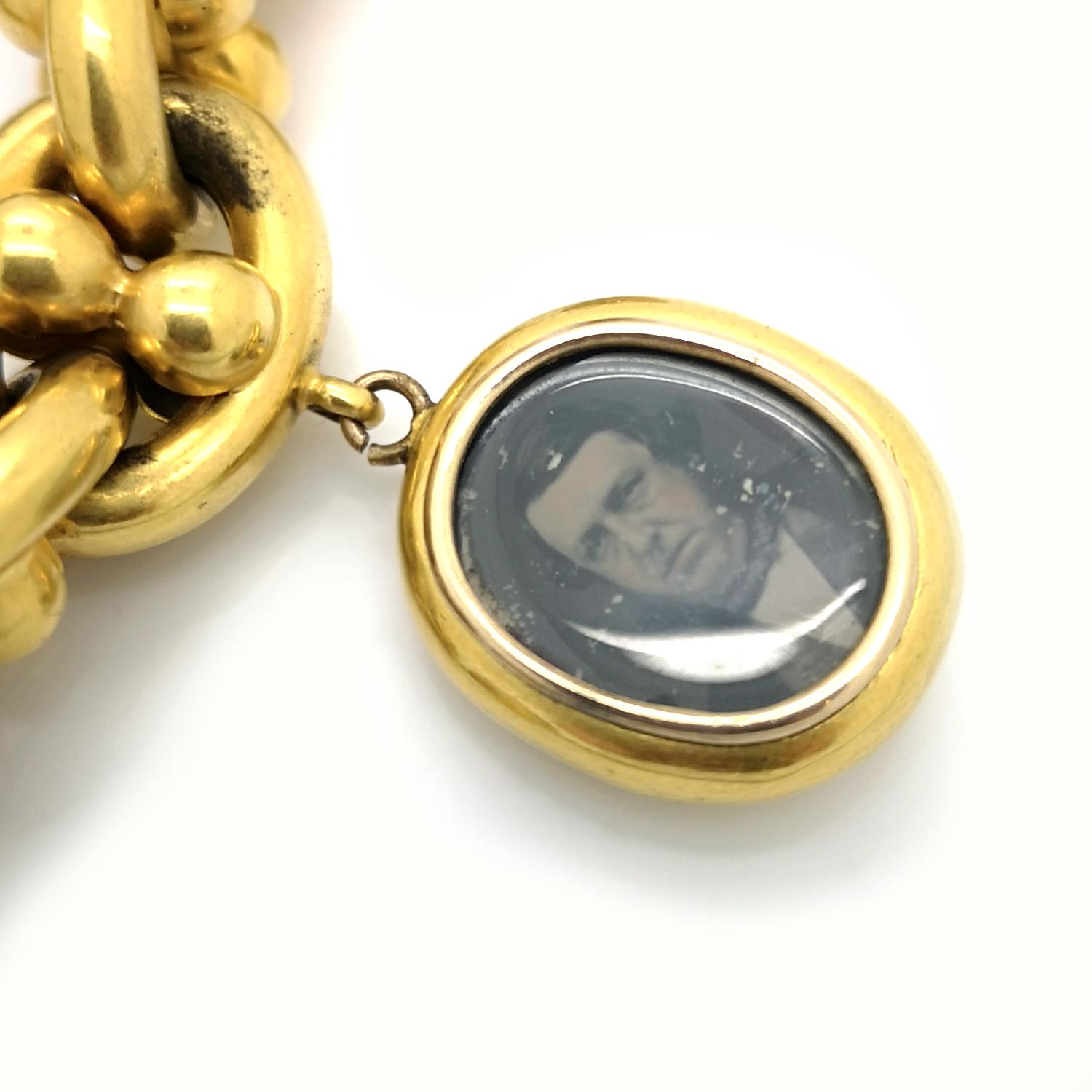 Viktorianische Gold Medaillon nautischen Armband mit Kollodium positive Fotografie c1865 Damen im Angebot