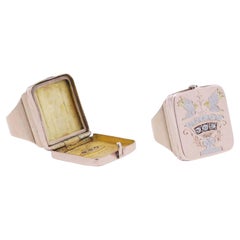 Victorian 18kt Gold Locket Ring with Diamond Accents