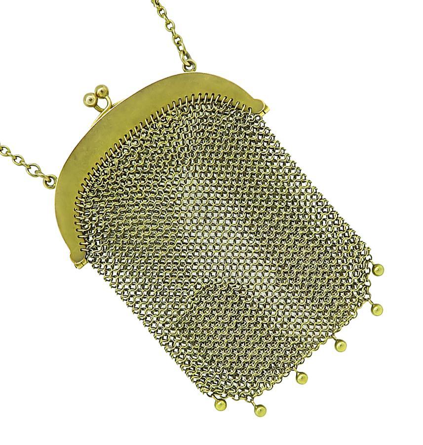 Victorian Gold Mesh Purse In Good Condition For Sale In New York, NY