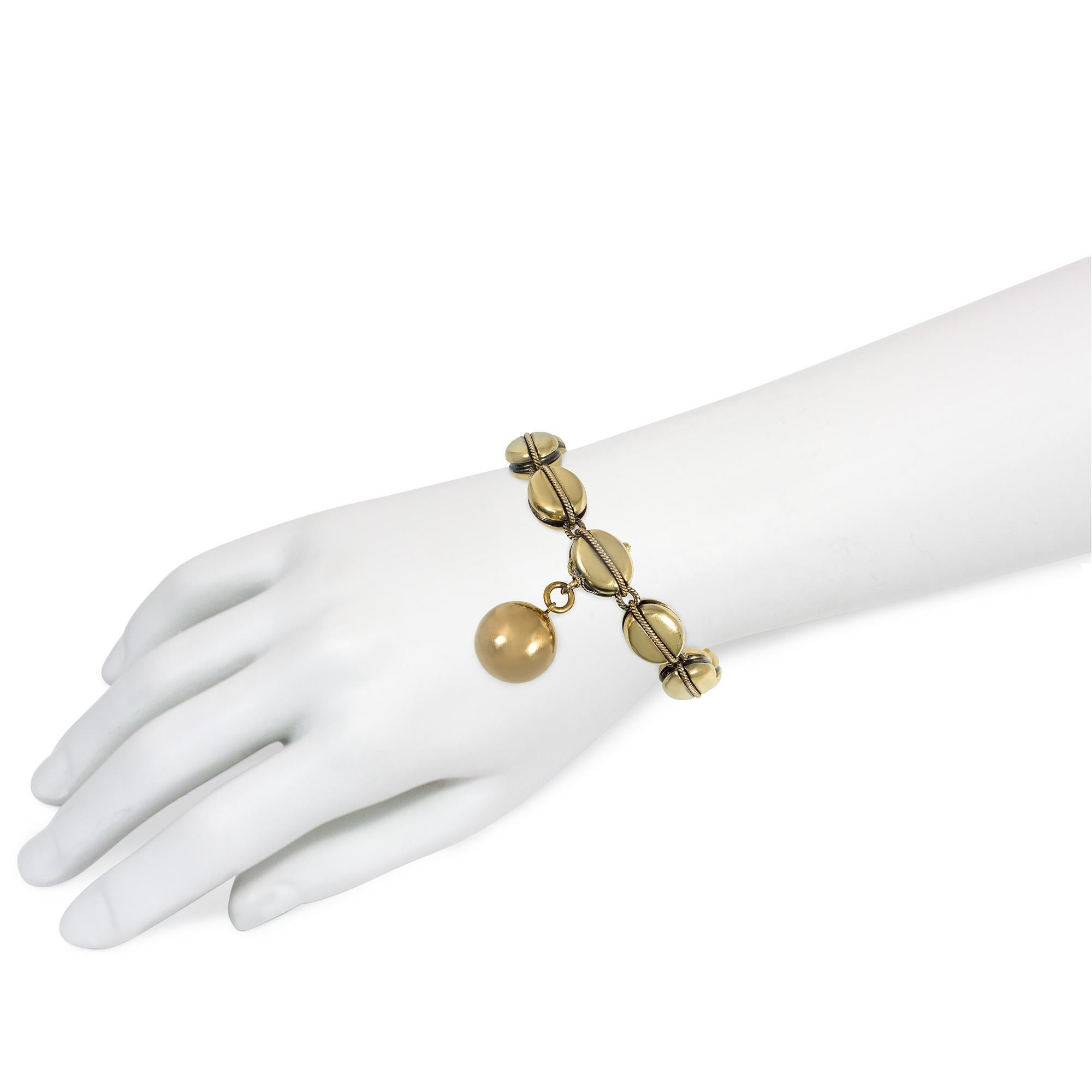 Viktorianisches goldenes nautisches Pulley-Gliederarmband aus Gold mit Medaillon-Charm, Hunt & Roskell für Damen oder Herren im Angebot