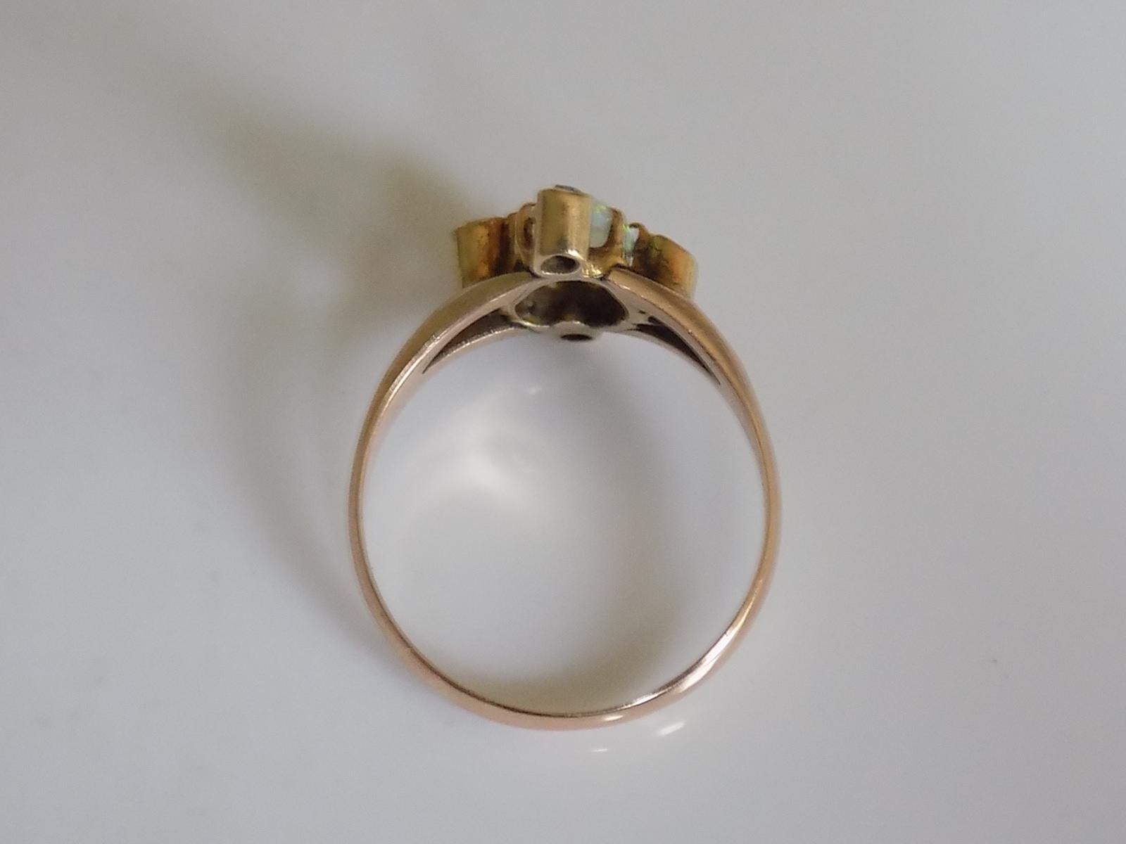 Victorian Gold Opal Diamond Ring 1