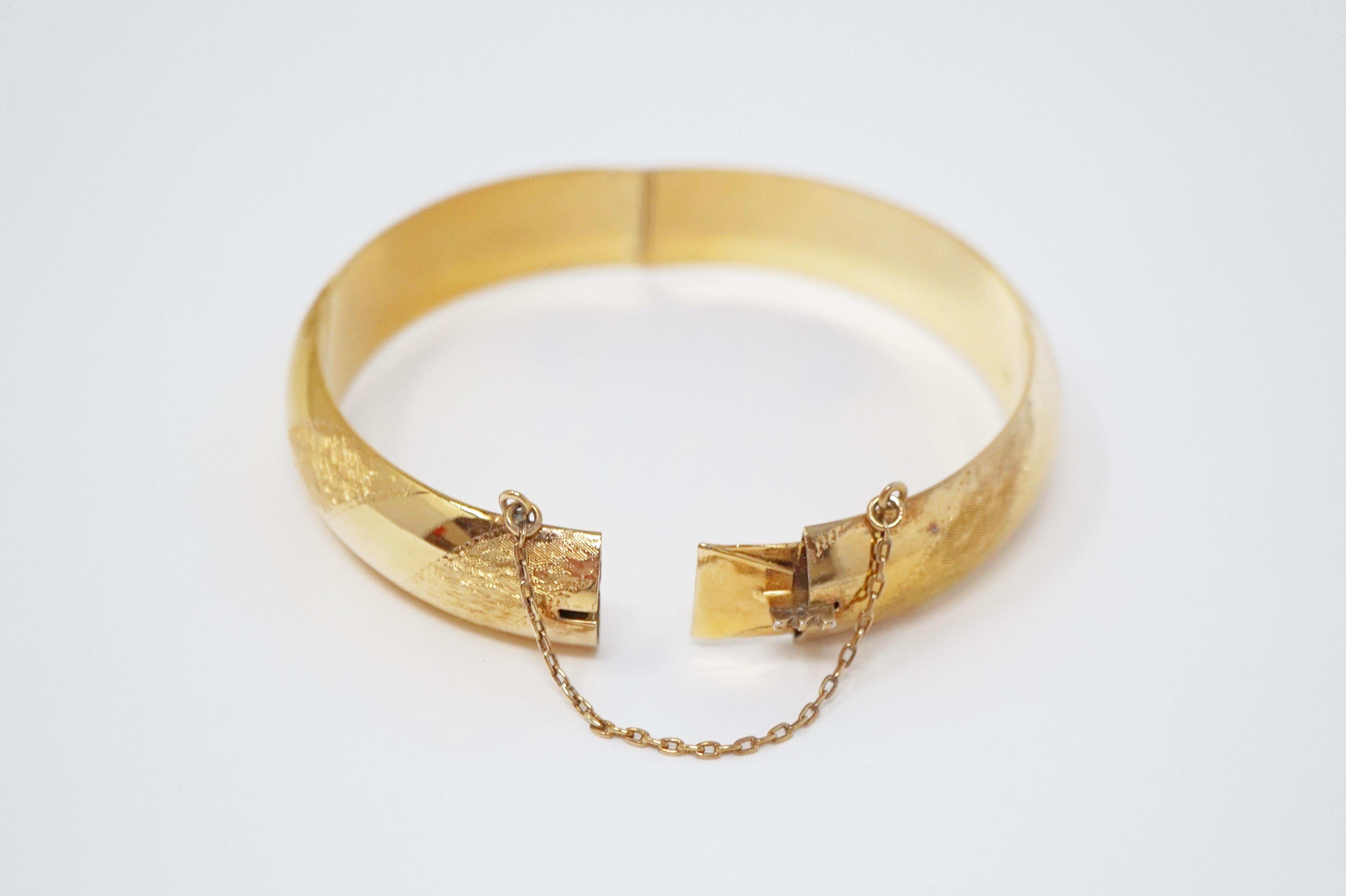 Victorian Gold over Sterling Silver Hinged Bangle Bracelet 4
