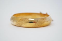 Victorian Gold over Sterling Silver Hinged Bangle Bracelet
