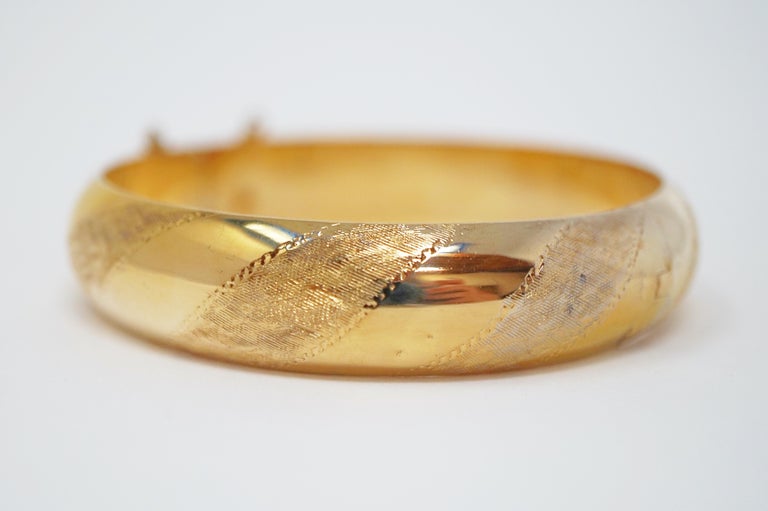 Victorian Gold over Sterling Silver Hinged Bangle Bracelet at 1stDibs
