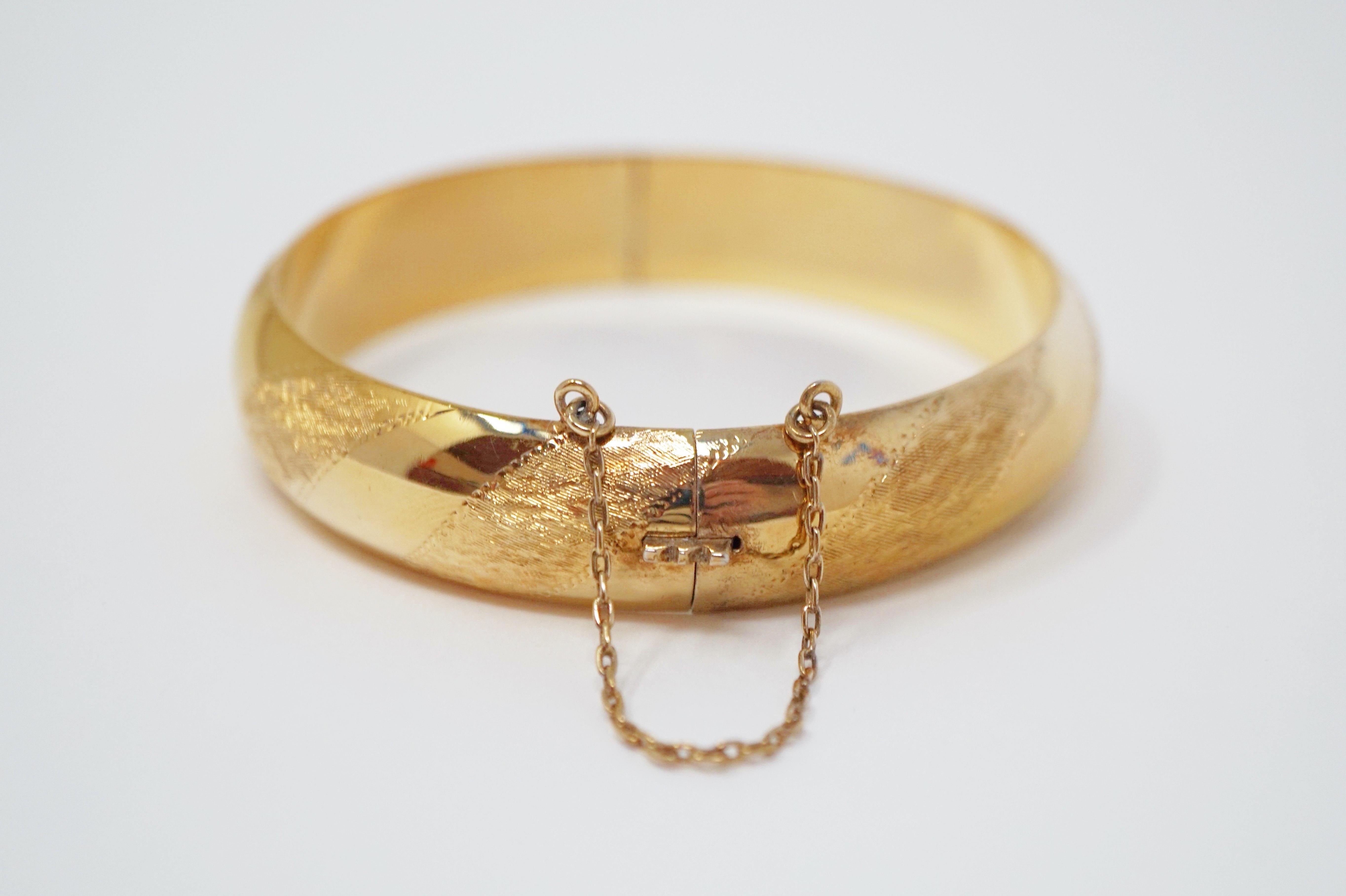 Victorian Gold over Sterling Silver Hinged Bangle Bracelet 2