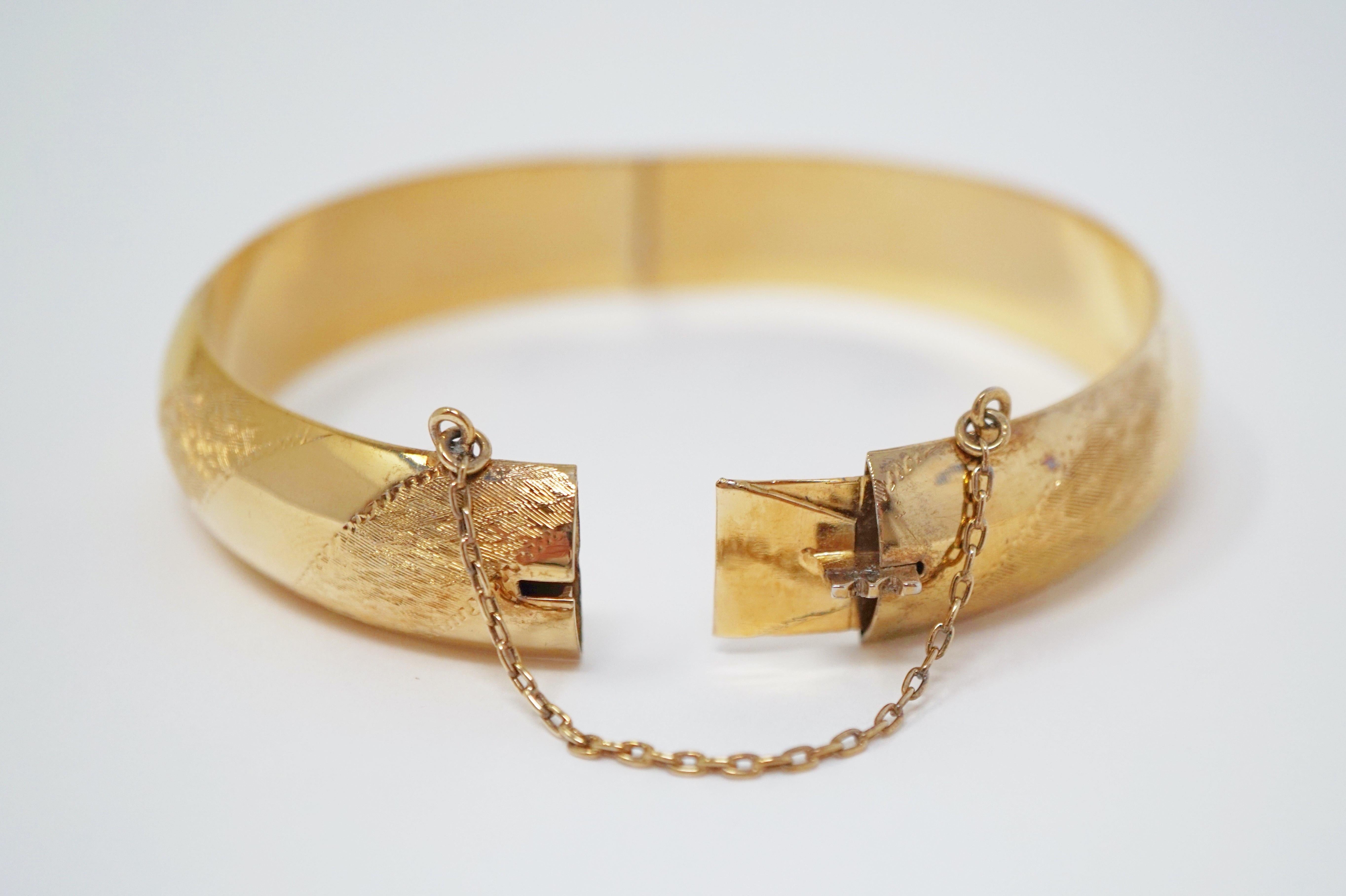 Victorian Gold over Sterling Silver Hinged Bangle Bracelet 3