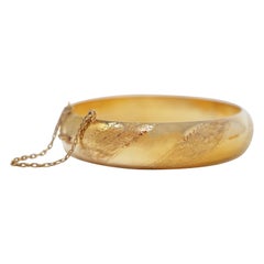 Victorian Gold over Sterling Silver Hinged Bangle Bracelet