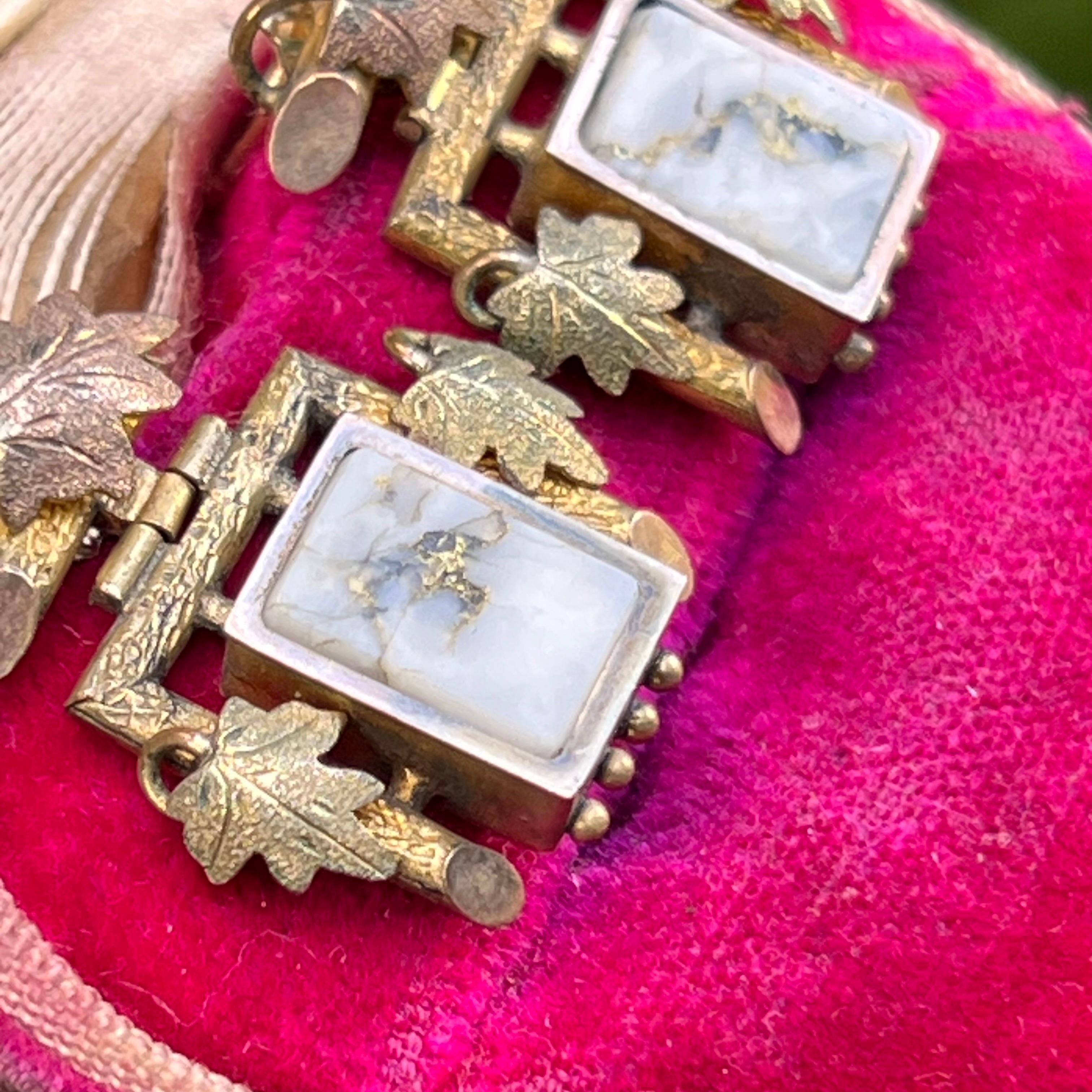 Victorian  Gold Quartz Dangle Earrings  For Sale 10