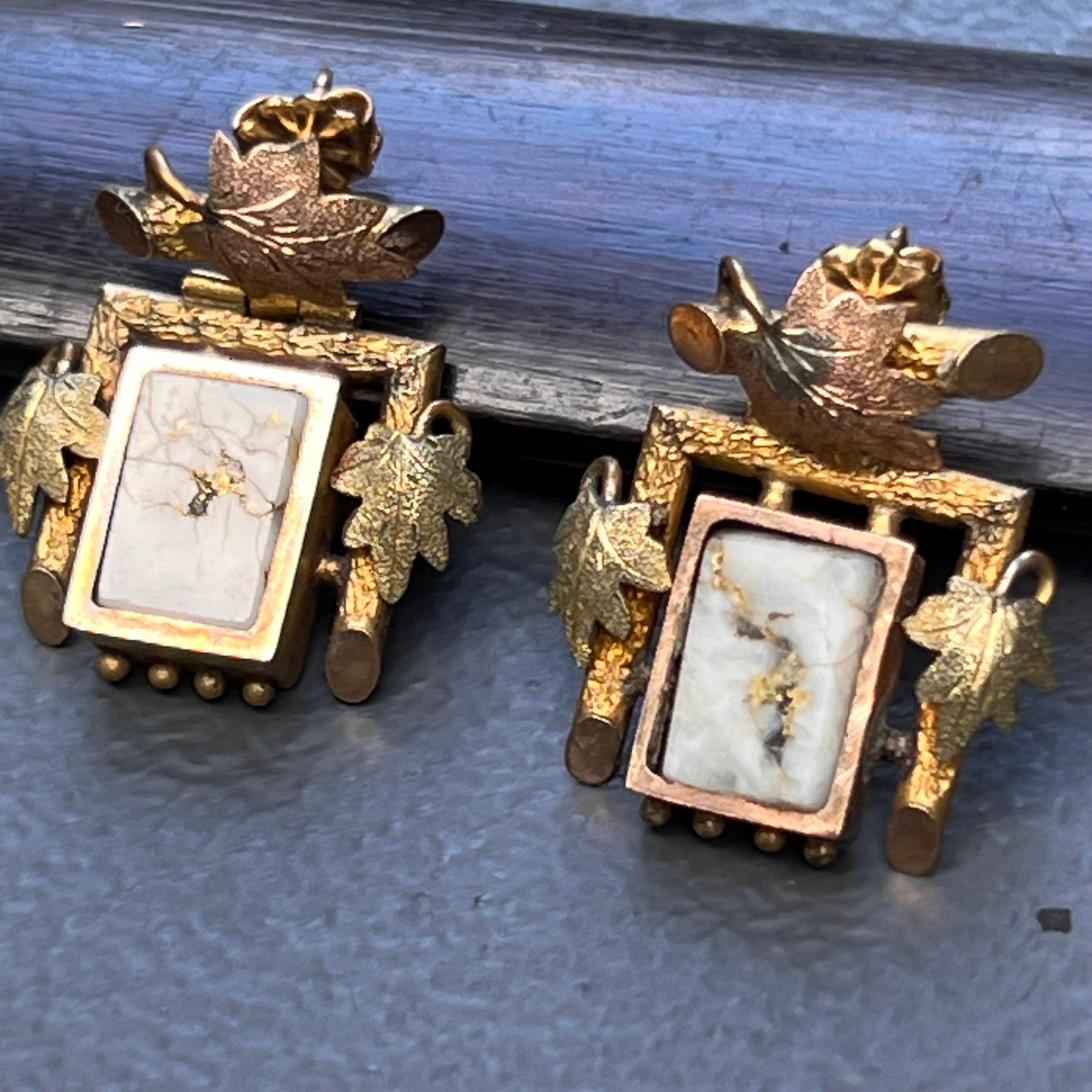 Victorian  Gold Quartz Dangle Earrings  For Sale 1