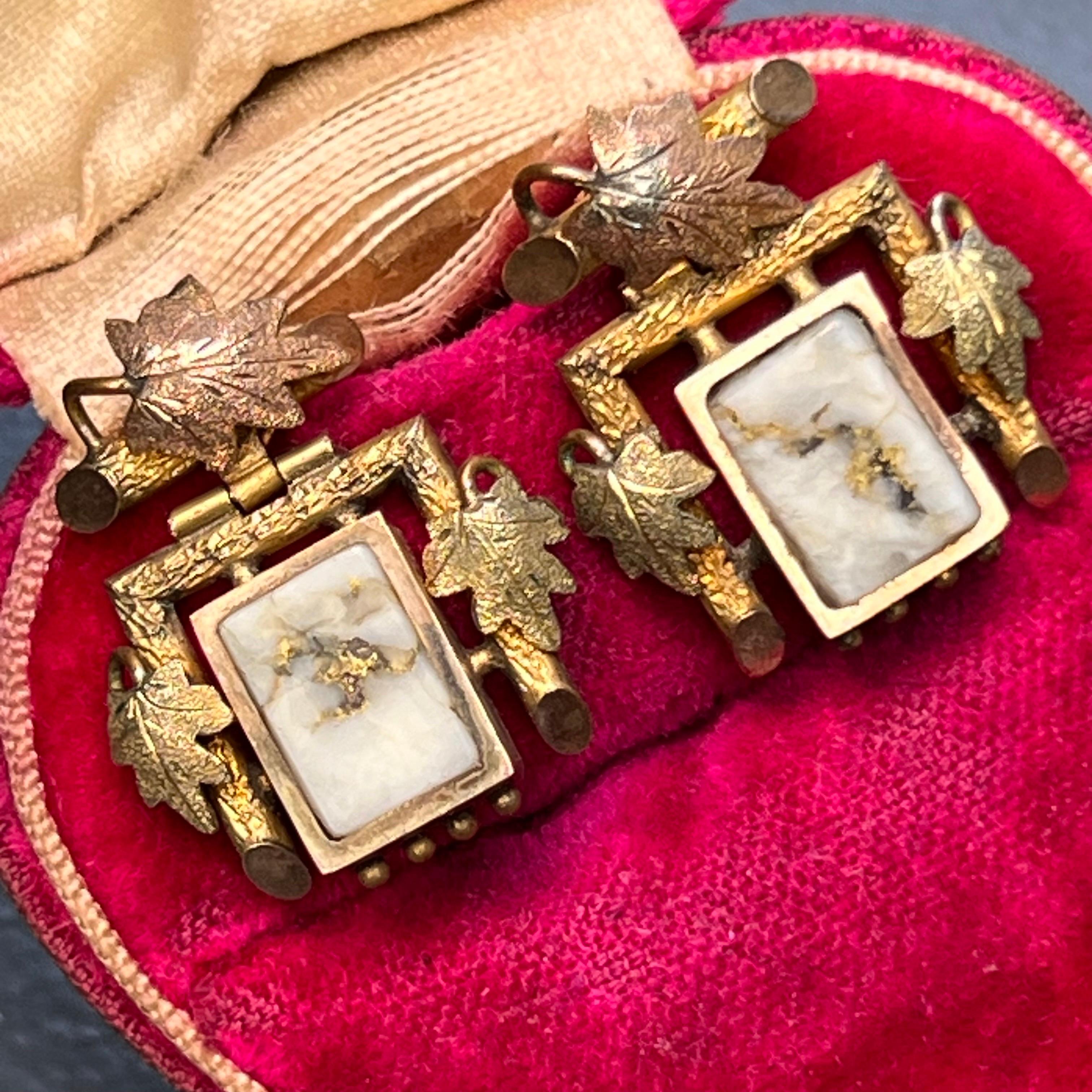 Victorian  Gold Quartz Dangle Earrings  For Sale 2