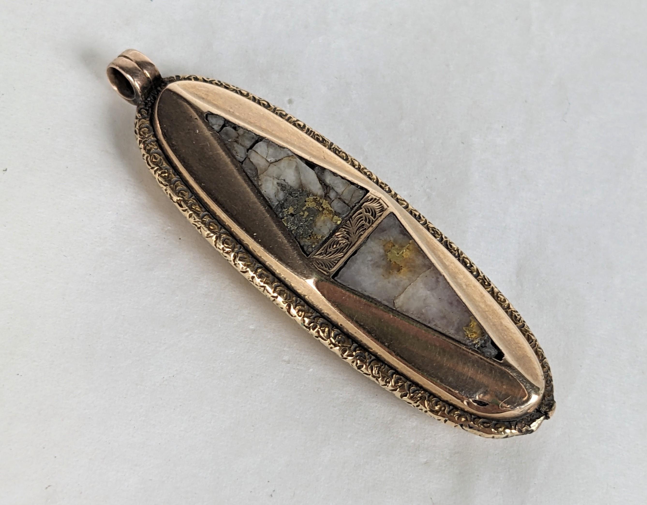 Grezzo Ciondolo vittoriano in quarzo d'oro in vendita