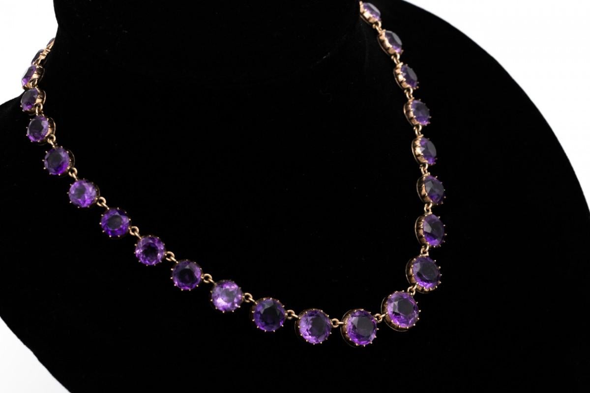 Victorian gold rivière necklace with amethysts, Great Britain, late 19th century 2